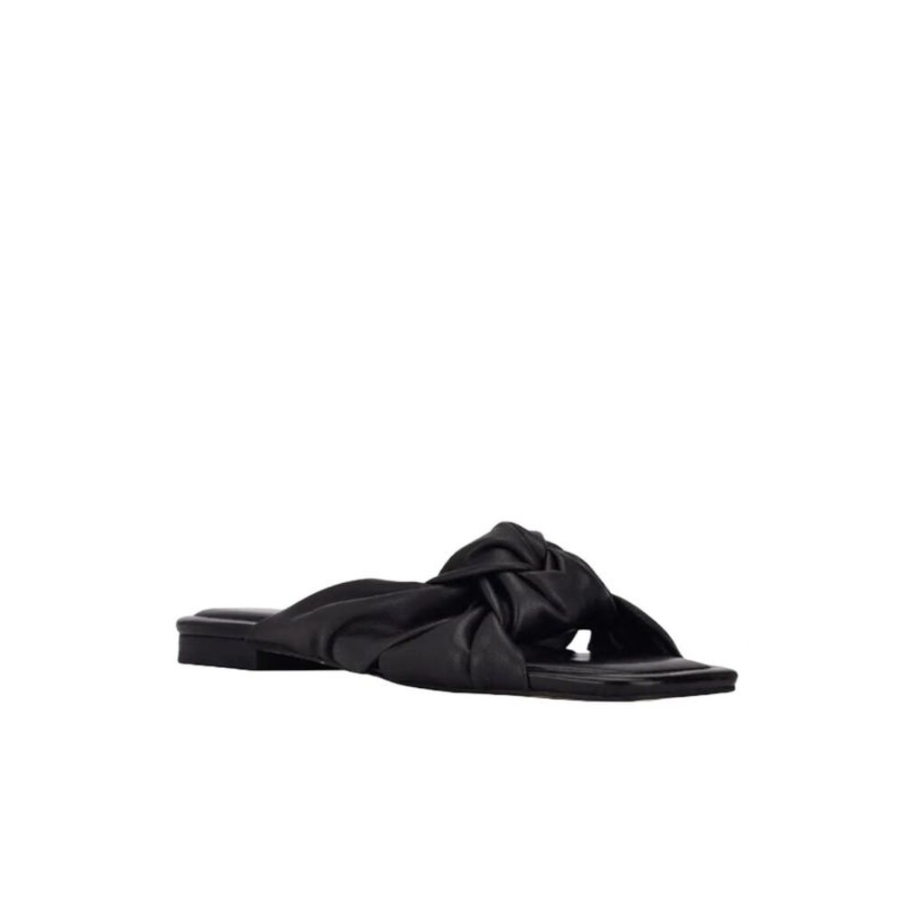 MARC FISHER Womens Black Knot Farisa Square Toe Slip On Slide Sandals 5.5 M